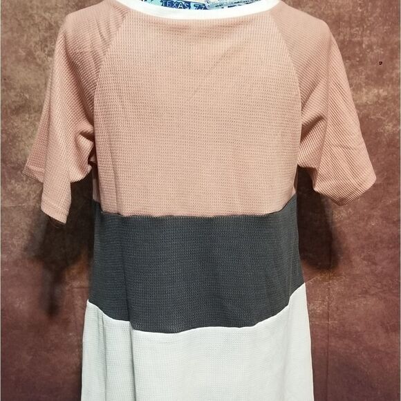 NWT pink/dark gray/white striped blouse - Picture 4 of 6